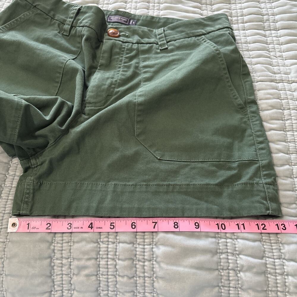 Vineyard Vines 8 Women Shorts Emerald Green EUC Slash Pockets Back Flap Pockets - Picture 12 of 13